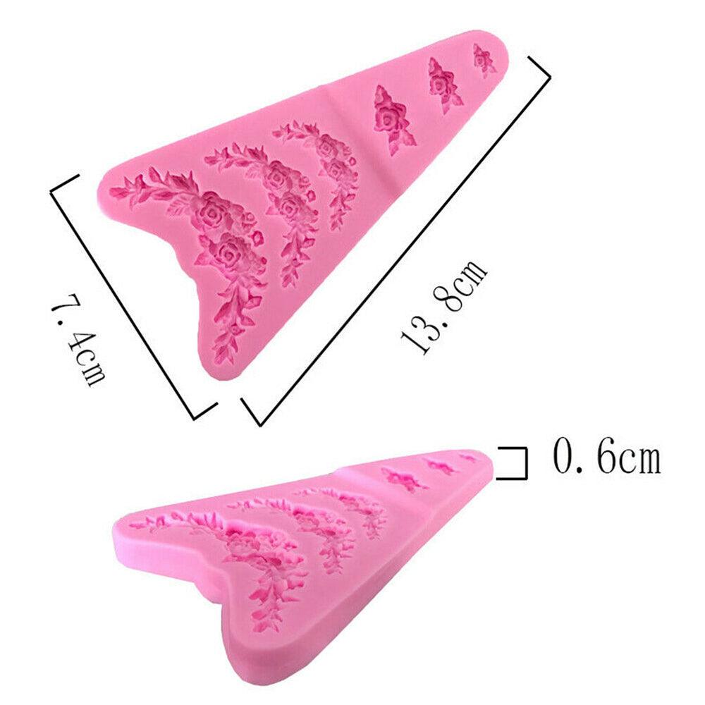 3D Flower Silicone Mold Sugar Paste Fondant Cake Decor Tool Chocolate Cake Candy Fence Shaped Mold Baking Cake Moulds Mini Sizes Roses Flower Fondant Candy Silicone Mold Stevvex