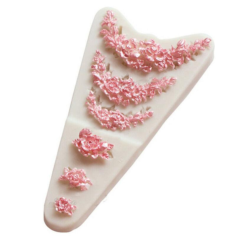 3D Flower Silicone Mold Sugar Paste Fondant Cake Decor Tool Chocolate Cake Candy Fence Shaped Mold Baking Cake Moulds Mini Sizes Roses Flower Fondant Candy Silicone Mold Stevvex