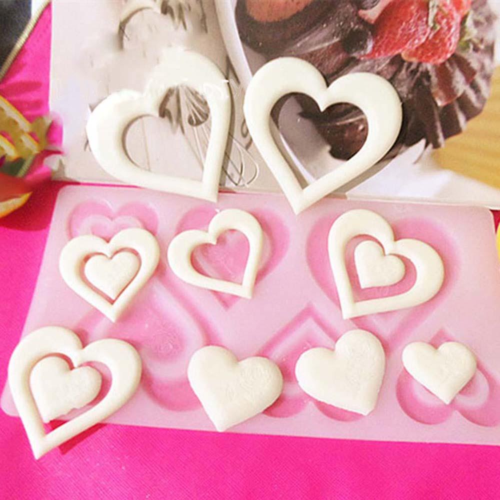 3D Heart Shape Chocolate Silicone Mold Cookie Wedding Cake Toppers Tools Heart Shaped Silicone Mold Resin Soft Candy Chocolate Jelly Gummy Ice Beautiful Valentines Heart Shaped Mold Stevvex