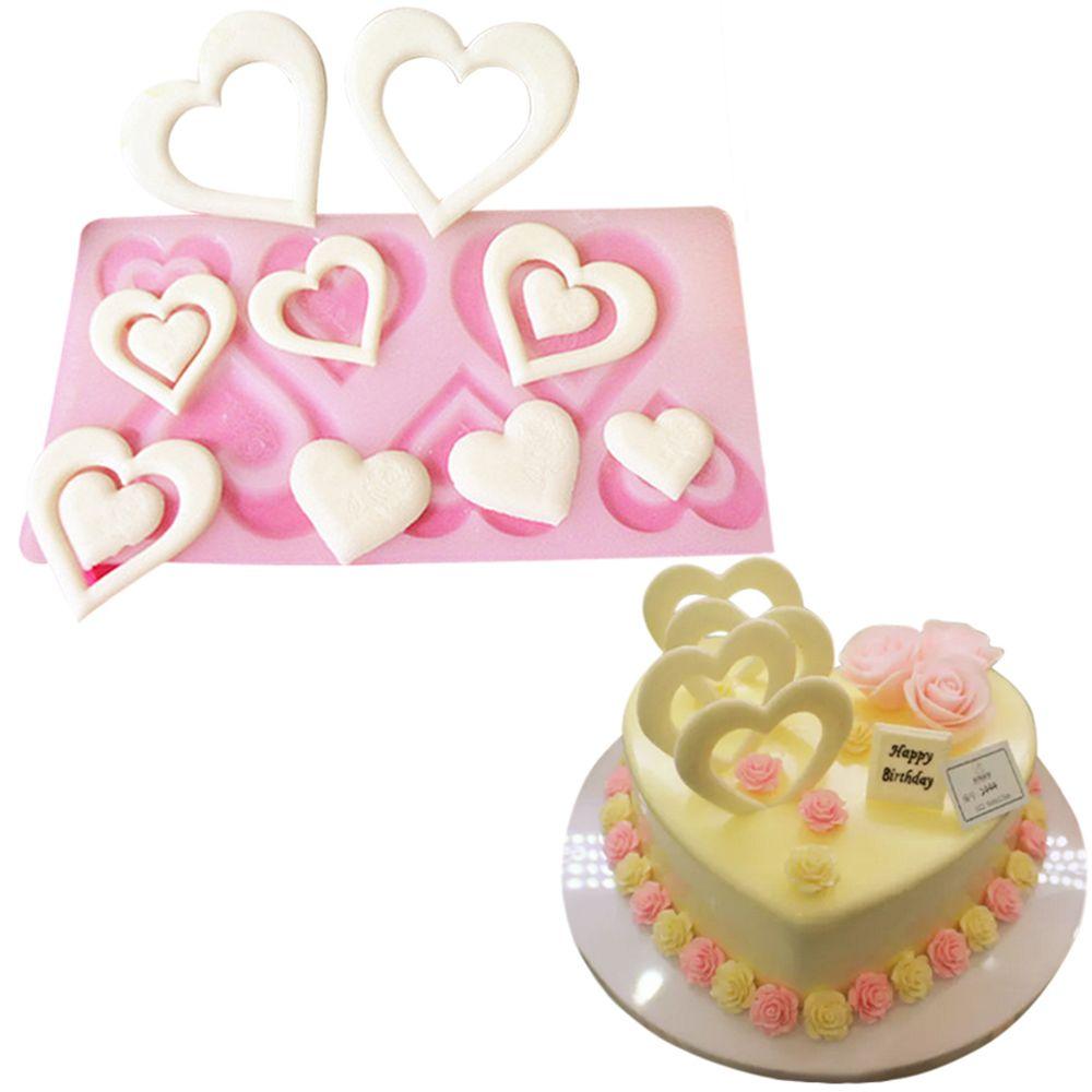 3D Heart Shape Chocolate Silicone Mold Cookie Wedding Cake Toppers Tools Heart Shaped Silicone Mold Resin Soft Candy Chocolate Jelly Gummy Ice Beautiful Valentines Heart Shaped Mold Stevvex
