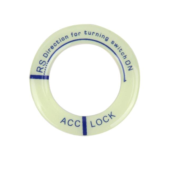 3D Key Ring Sticker Engine Start Push Button Switch Ring Cover Trim Luminous Ignition Switch Cover Car Styling Circle Light Decoration for Auto Motorcycle Universal Ignition Start Stop Button Luminous Ring Cover Trim Compatible Stevvex