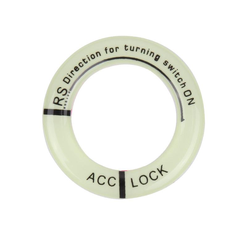 3D Key Ring Sticker Engine Start Push Button Switch Ring Cover Trim Luminous Ignition Switch Cover Car Styling Circle Light Decoration for Auto Motorcycle Universal Ignition Start Stop Button Luminous Ring Cover Trim Compatible Stevvex
