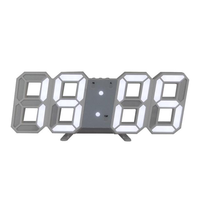 3D Large LED Digital Wall Clock 3D LED Wall Clock with Remote Control 12/24 H Time/Date Display Nightlight Alarm Clock Digital Clock Brightness to Adjust Temperature Date Time Celsius Nightlight Display Table Desktop Clocks Alarm Clock For Living Room Stevvex