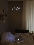 3D Large LED Digital Wall Clock 3D LED Wall Clock with Remote Control 12/24 H Time/Date Display Nightlight Alarm Clock Digital Clock Brightness to Adjust Temperature Date Time Celsius Nightlight Display Table Desktop Clocks Alarm Clock For Living Room Stevvex