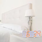 3D Large LED Digital Wall Clock 3D LED Wall Clock with Remote Control 12/24 H Time/Date Display Nightlight Alarm Clock Digital Clock Brightness to Adjust Temperature Date Time Celsius Nightlight Display Table Desktop Clocks Alarm Clock For Living Room Stevvex