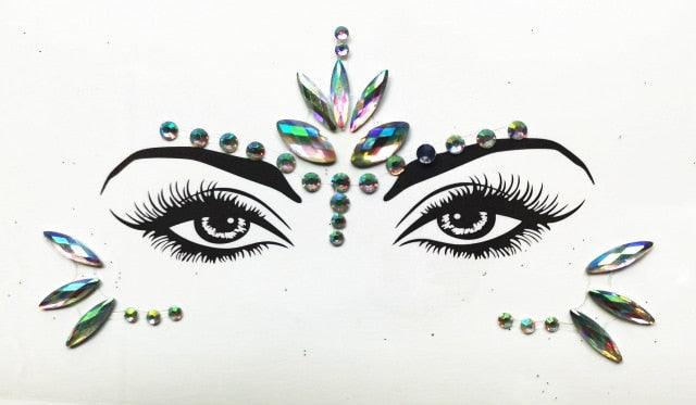 3D Makeup Tattoo Face Gems Glitter Face Jewels Crystal Stickers Face Glitter for Festival Carnival Party Stevvex