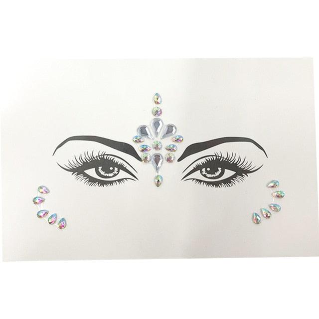 3D Makeup Tattoo Face Gems Glitter Face Jewels Crystal Stickers Face Glitter for Festival Carnival Party Stevvex
