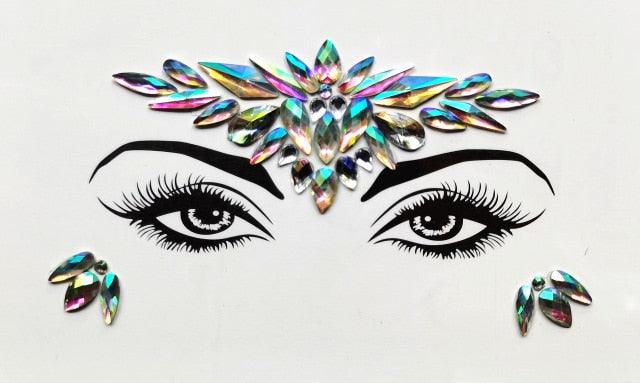 3D Makeup Tattoo Face Gems Glitter Face Jewels Crystal Stickers Face Glitter for Festival Carnival Party Stevvex