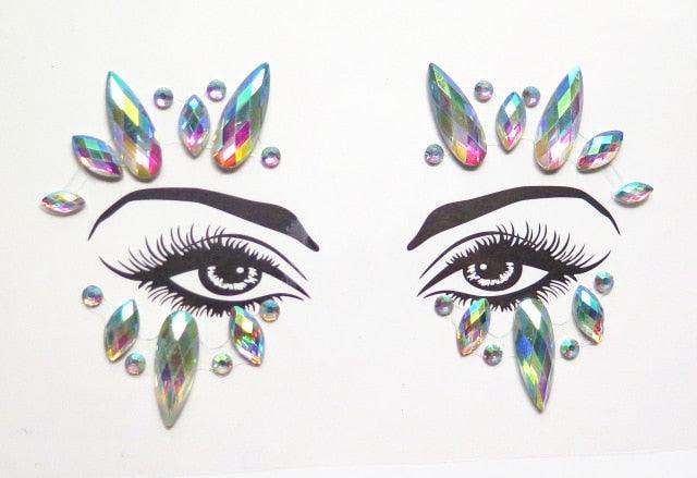 3D Makeup Tattoo Face Gems Glitter Face Jewels Crystal Stickers Face Glitter for Festival Carnival Party Stevvex