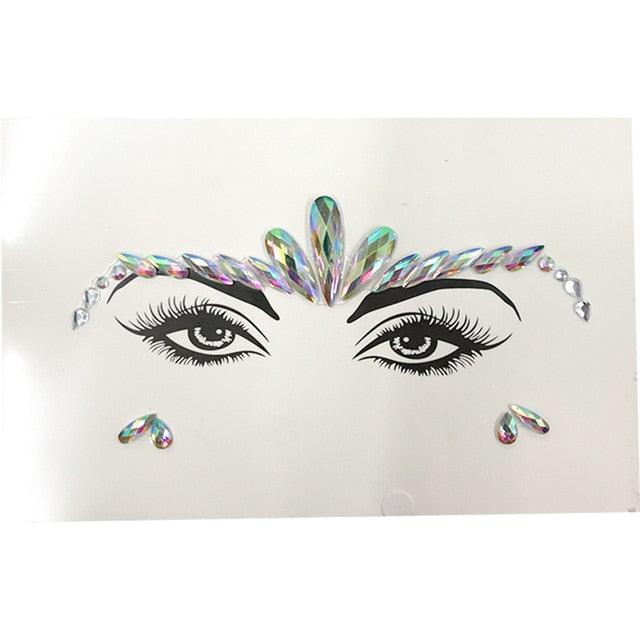 3D Makeup Tattoo Face Gems Glitter Face Jewels Crystal Stickers Face Glitter for Festival Carnival Party Stevvex
