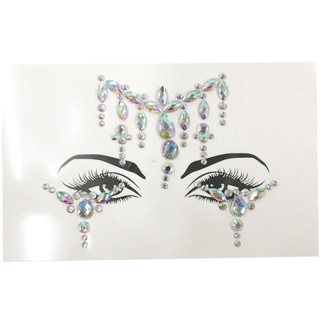 3D Makeup Tattoo Face Gems Glitter Face Jewels Crystal Stickers Face Glitter for Festival Carnival Party Stevvex
