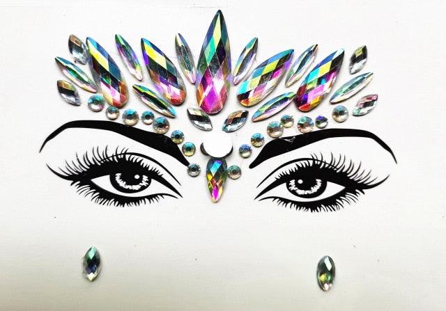 3D Makeup Tattoo Face Gems Glitter Face Jewels Crystal Stickers Face Glitter for Festival Carnival Party Stevvex