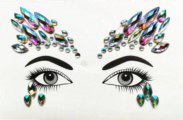 3D Makeup Tattoo Face Gems Glitter Face Jewels Crystal Stickers Face Glitter for Festival Carnival Party Stevvex