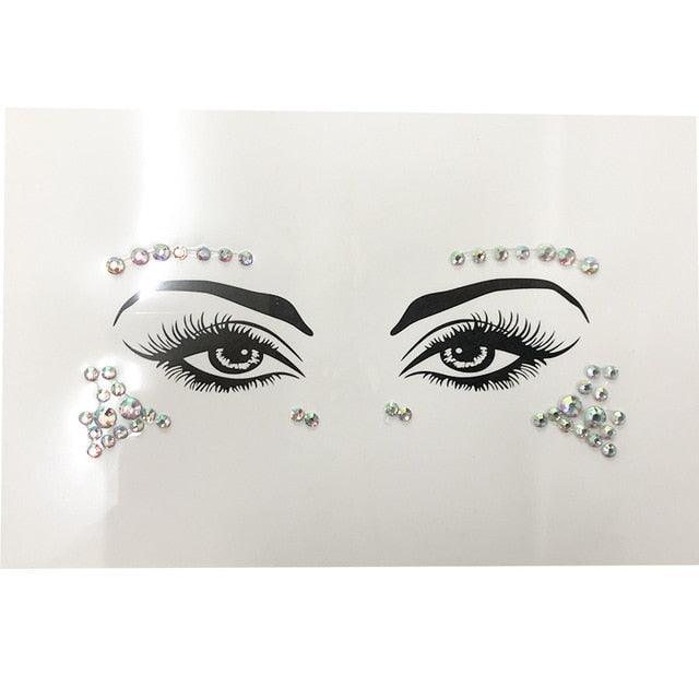 3D Makeup Tattoo Face Gems Glitter Face Jewels Crystal Stickers Face Glitter for Festival Carnival Party Stevvex