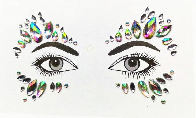 3D Makeup Tattoo Face Gems Glitter Face Jewels Crystal Stickers Face Glitter for Festival Carnival Party Stevvex