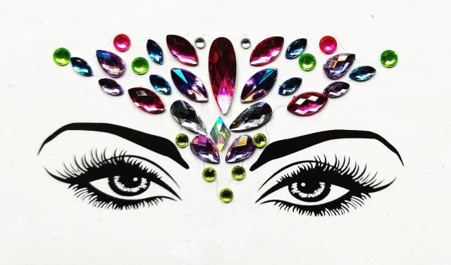 3D Makeup Tattoo Face Gems Glitter Face Jewels Crystal Stickers Face Glitter for Festival Carnival Party Stevvex