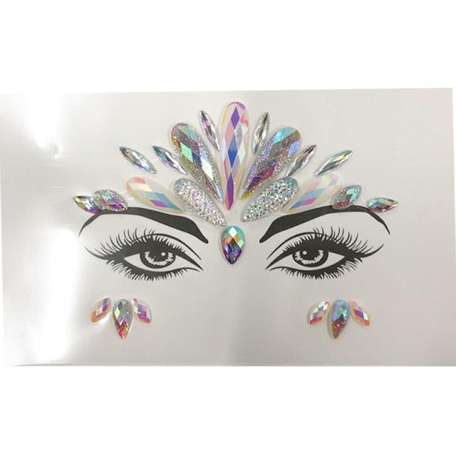 3D Makeup Tattoo Face Gems Glitter Face Jewels Crystal Stickers Face Glitter for Festival Carnival Party Stevvex