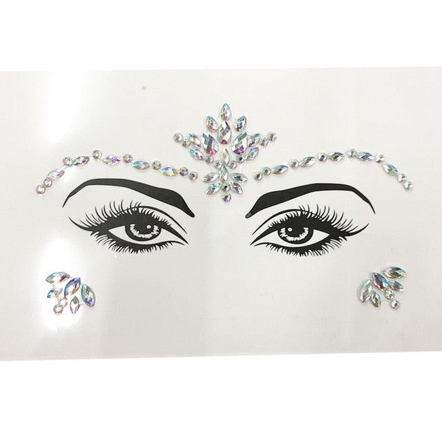 3D Makeup Tattoo Face Gems Glitter Face Jewels Crystal Stickers Face Glitter for Festival Carnival Party Stevvex