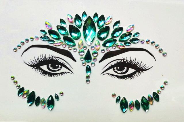 3D Makeup Tattoo Face Gems Glitter Face Jewels Crystal Stickers Face Glitter for Festival Carnival Party Stevvex