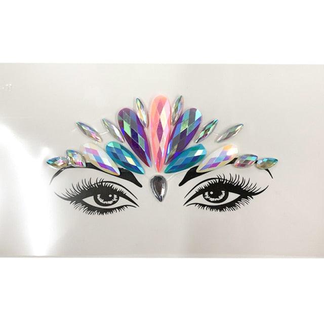 3D Makeup Tattoo Face Gems Glitter Face Jewels Crystal Stickers Face Glitter for Festival Carnival Party Stevvex