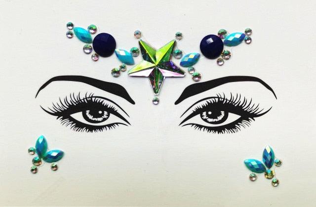 3D Makeup Tattoo Face Gems Glitter Face Jewels Crystal Stickers Face Glitter for Festival Carnival Party Stevvex