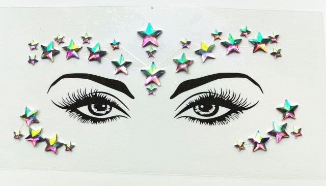 3D Makeup Tattoo Face Gems Glitter Face Jewels Crystal Stickers Face Glitter for Festival Carnival Party Stevvex