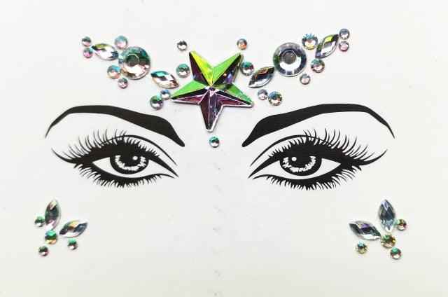3D Makeup Tattoo Face Gems Glitter Face Jewels Crystal Stickers Face Glitter for Festival Carnival Party Stevvex