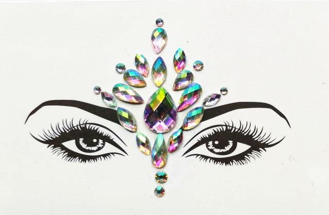 3D Makeup Tattoo Face Gems Glitter Face Jewels Crystal Stickers Face Glitter for Festival Carnival Party Stevvex