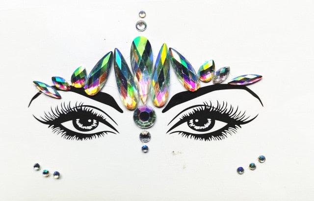 3D Makeup Tattoo Face Gems Glitter Face Jewels Crystal Stickers Face Glitter for Festival Carnival Party Stevvex