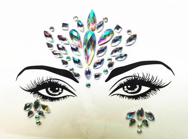 3D Makeup Tattoo Face Gems Glitter Face Jewels Crystal Stickers Face Glitter for Festival Carnival Party Stevvex