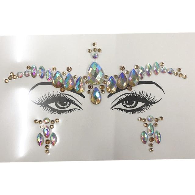 3D Makeup Tattoo Face Gems Glitter Face Jewels Crystal Stickers Face Glitter for Festival Carnival Party Stevvex