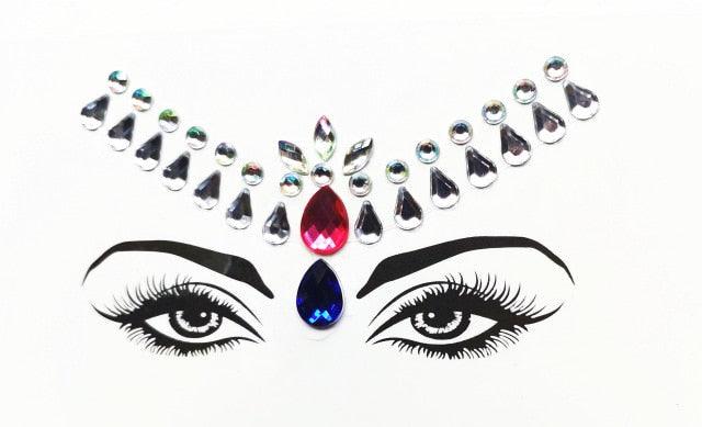 3D Makeup Tattoo Face Gems Glitter Face Jewels Crystal Stickers Face Glitter for Festival Carnival Party Stevvex
