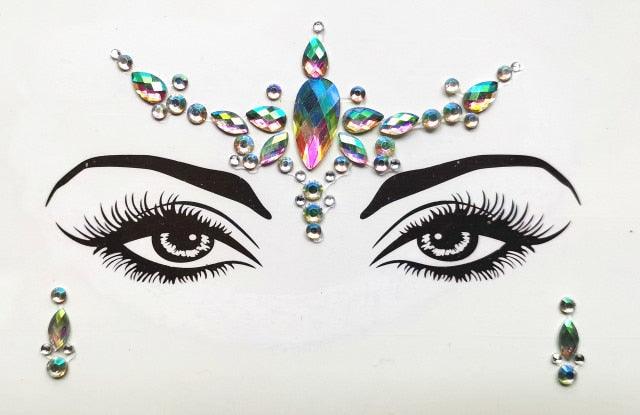 3D Makeup Tattoo Face Gems Glitter Face Jewels Crystal Stickers Face Glitter for Festival Carnival Party Stevvex