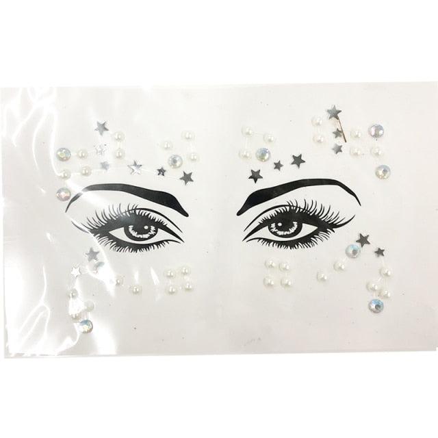3D Makeup Tattoo Face Gems Glitter Face Jewels Crystal Stickers Face Glitter for Festival Carnival Party Stevvex