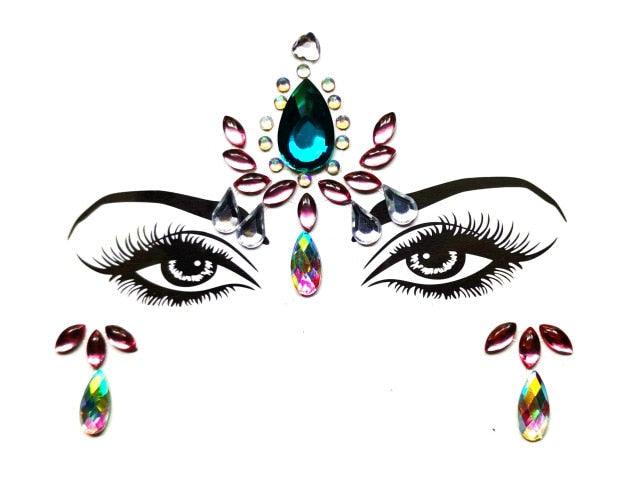 3D Makeup Tattoo Face Gems Glitter Face Jewels Crystal Stickers Face Glitter for Festival Carnival Party Stevvex