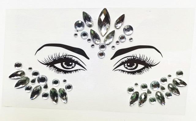 3D Makeup Tattoo Face Gems Glitter Face Jewels Crystal Stickers Face Glitter for Festival Carnival Party Stevvex