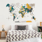 3D Wooden World Map Country - SJB-DIAMOND ELITES