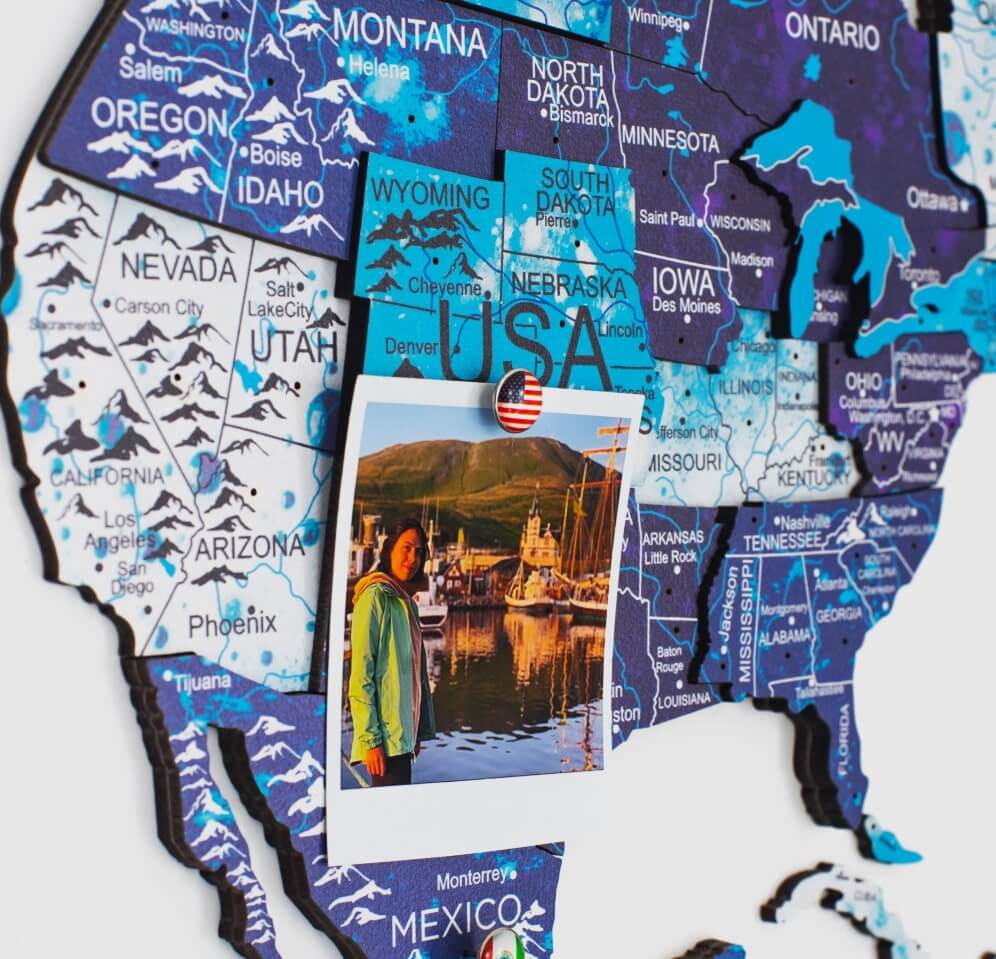 3D Wooden World Map Ocean - SJB-DIAMOND ELITES