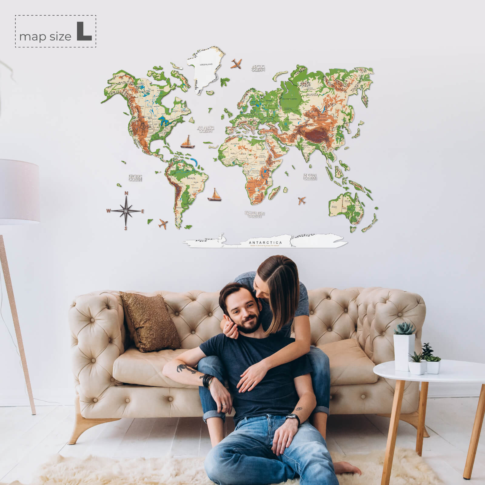 3D Wooden World Map Physical - SJB-DIAMOND ELITES