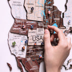 3D Wooden World Map Cappuccino Enjoy The Wood