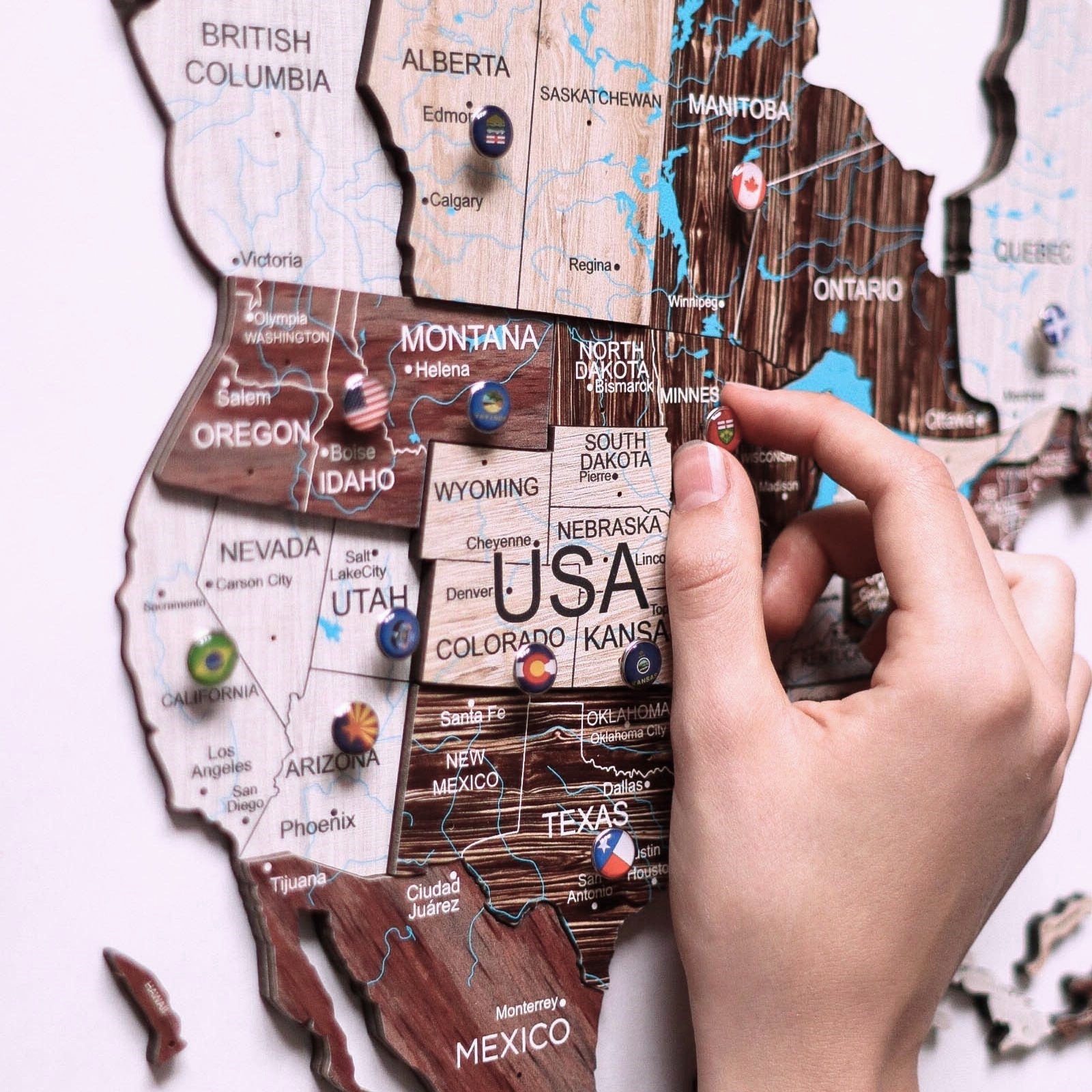 3D Wooden World Map Cappuccino Enjoy The Wood