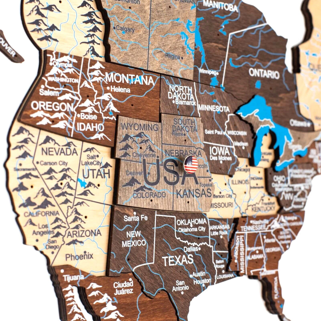 3D LED Wooden World Map 3.0 Multicolor - SJB-DIAMOND ELITES