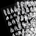 3D Nail Polish Sticker Flame Butterfly Rose Star Nail Glitter Decals Water Transfer Summer Sliders Nail Art Decorations Glow in Dark Nail Stickers Self-Adhesive Nail Art Decals Butterfly Flower Star Heart Nail Strips Glow Dark Nail Art Manicure