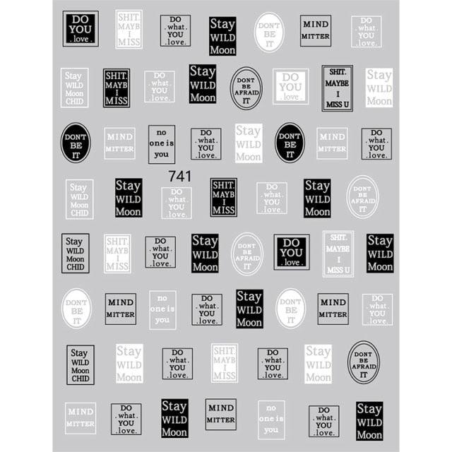 3D Nail Sticker Russian English Letter Sticker For Nails Foil Love Heart Design Accessories Fashion Manicures Sticker Decoration  Nail Art Stickers Water Transfer Nail Decals Full Wraps Gradient Acrylic Nail Kits for Women Manicure Decoration Stevvex