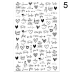 3D Nail Sticker Russian English Letter Sticker For Nails Foil Love Heart Design Accessories Fashion Manicures Sticker Decoration  Nail Art Stickers Water Transfer Nail Decals Full Wraps Gradient Acrylic Nail Kits for Women Manicure Decoration Stevvex