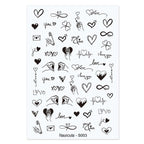 3D Nail Sticker Russian English Letter Sticker For Nails Foil Love Heart Design Accessories Fashion Manicures Sticker Decoration  Nail Art Stickers Water Transfer Nail Decals Full Wraps Gradient Acrylic Nail Kits for Women Manicure Decoration Stevvex