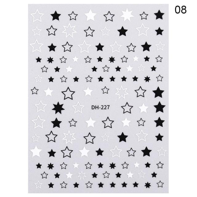 3D Nail Sticker Russian English Letter Sticker For Nails Foil Love Heart Design Accessories Fashion Manicures Sticker Decoration  Nail Art Stickers Water Transfer Nail Decals Full Wraps Gradient Acrylic Nail Kits for Women Manicure Decoration Stevvex