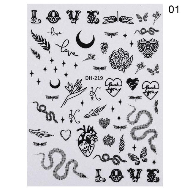 3D Nail Sticker Russian English Letter Sticker For Nails Foil Love Heart Design Accessories Fashion Manicures Sticker Decoration  Nail Art Stickers Water Transfer Nail Decals Full Wraps Gradient Acrylic Nail Kits for Women Manicure Decoration Stevvex