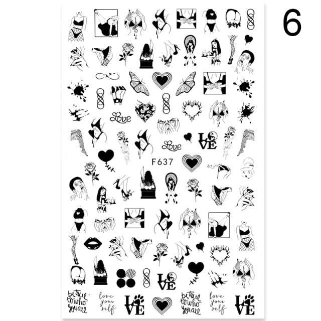 3D Nail Sticker Russian English Letter Sticker For Nails Foil Love Heart Design Accessories Fashion Manicures Sticker Decoration  Nail Art Stickers Water Transfer Nail Decals Full Wraps Gradient Acrylic Nail Kits for Women Manicure Decoration Stevvex
