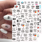 3D Nail Sticker Russian English Letter Sticker For Nails Foil Love Heart Design Accessories Fashion Manicures Sticker Decoration  Nail Art Stickers Water Transfer Nail Decals Full Wraps Gradient Acrylic Nail Kits for Women Manicure Decoration Stevvex